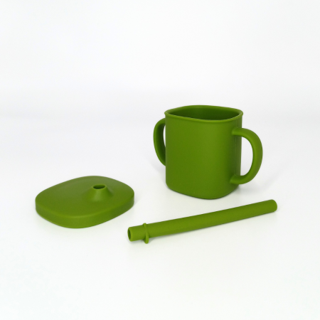 Diversificare si Ingrijire Bebe - Cana cu pai si capac din silicon, Coccorito, Green