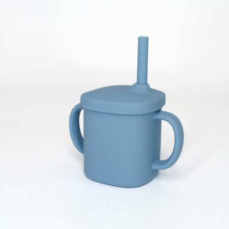Cana cu pai si capac din silicon, Coccorito, Blue [1]