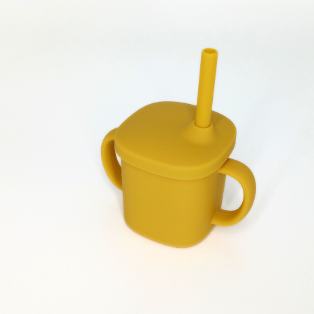 Cana cu pai si capac din silicon, Coccorito, Yellow [2]