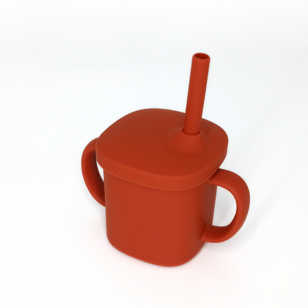 Cana cu pai si capac din silicon, Coccorito, Red [2]