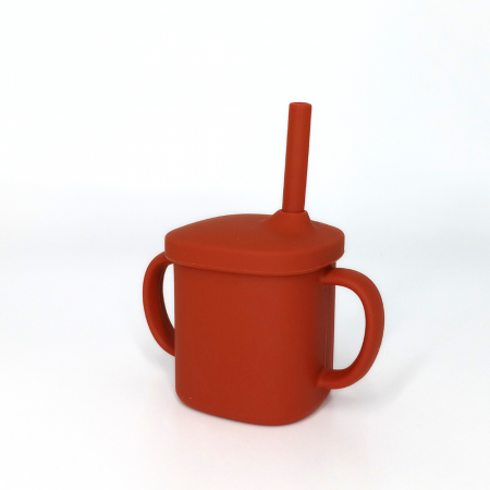 Cana cu pai si capac din silicon, Coccorito, Red [1]