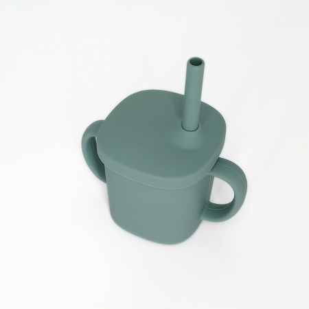 Cana cu pai si capac din silicon, Coccorito, Mint [2]