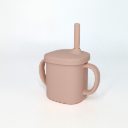 Cana cu pai si capac din silicon, Coccorito, Soft Pink [1]
