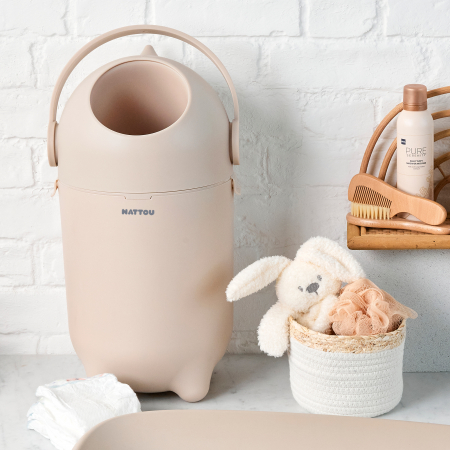 Coș pentru scutece Nattou Dropy, bej, 27 cm [5]