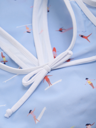 Costum de baie cu fundita, Color Kids, Marimea 110, Cerulean [2]