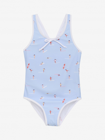 LICHIDARE STOC - Costum de baie cu fundita, Color Kids, Marimea 110, Cerulean