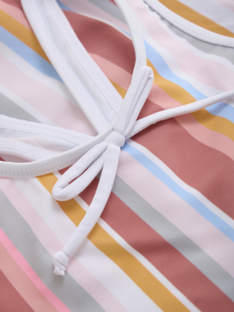 Costum de baie cu fundita, Color Kids, Marimea 104, Dusty Cedar [2]