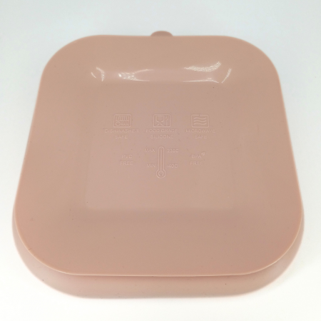 Farfurie patrata din silicon compartimentata, Coccorito, Soft Pink [1]