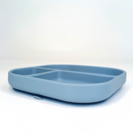 Farfurie patrata din silicon compartimentata, Coccorito, Blue [2]