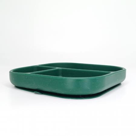 Farfurie patrata din silicon compartimentata, Coccorito, Dark Green [2]