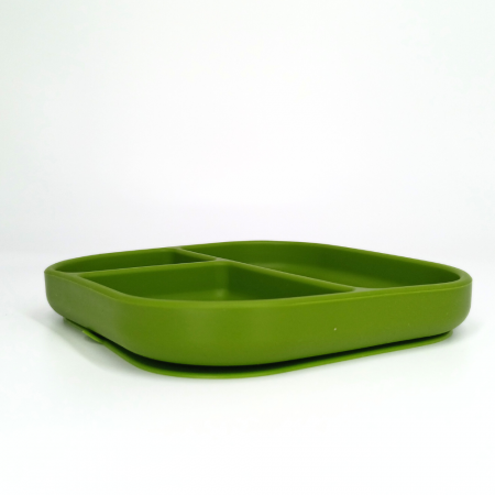 Farfurie patrata din silicon compartimentata, Coccorito, Green [2]