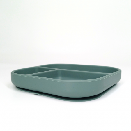 Farfurie patrata din silicon compartimentata, Coccorito, Mint [2]