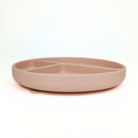 Farfurie rotunda din silicon compartimentata, Coccorito, Soft Pink [2]