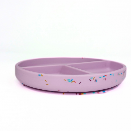 Farfurie rotunda din silicon compartimentata, Coccorito, Lila [2]