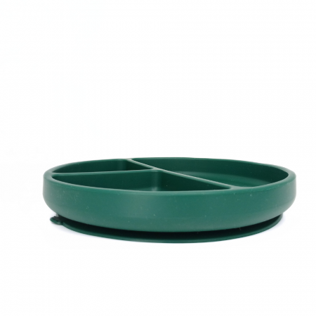 Farfurie rotunda din silicon compartimentata, Coccorito, Dark Green [2]