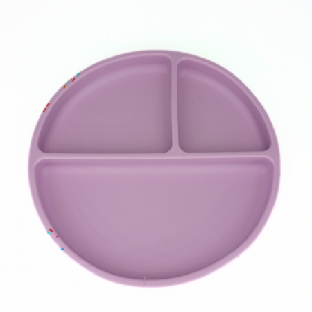 Vesela din silicon - Farfurie rotunda din silicon compartimentata, Coccorito, Lila