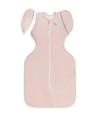 LOVE TO DREAM - Love to Dream sac de dormit de tranzitie pentru infasat si rostogolit Swaddle Up, Powder Pink,  M, 6-8.5kg, 1 TOG