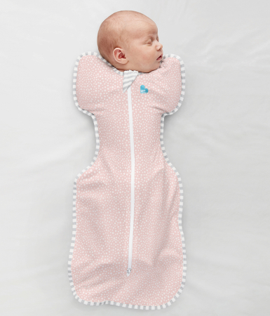 Camera copilului - Love to Dream, sac de dormit pentru infasat Swaddle Up din bambus, 2.2-3.8kg, 1 TOG, Pink Dot