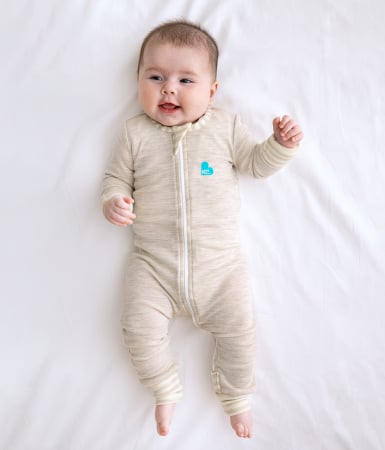LOVE TO DREAM - Love to Dream, Salopeta din lana merino cu fermoar, Nou Nascut, Oat