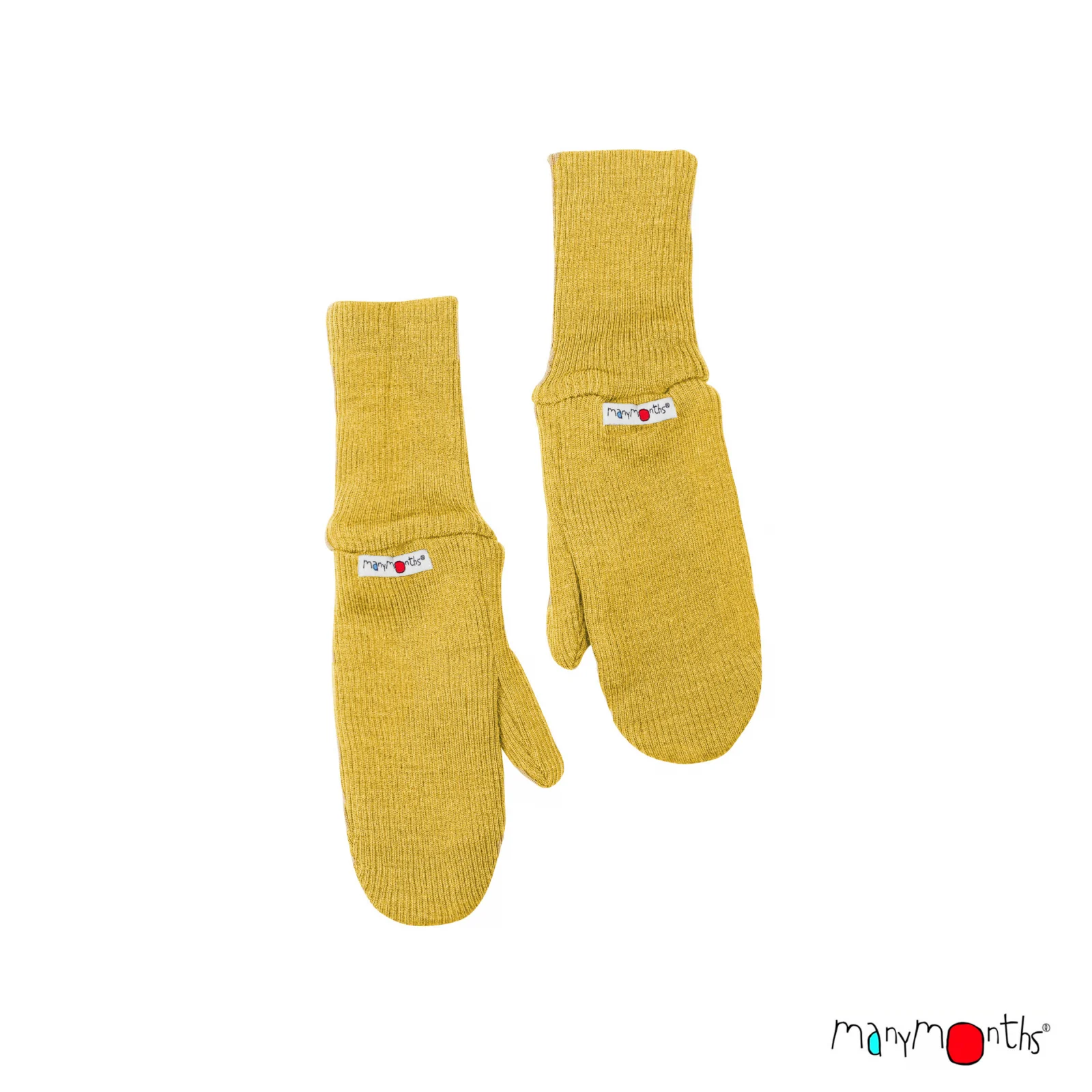 LICHIDARE STOC - Manusi cu deget din lana merinos Rib, ManyMonths, Charmer 98-104/110 cm,  Axolotl Yellow