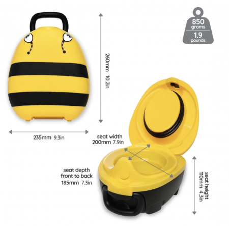 Olita portabila cu capac si maner My Carry Potty, Roz pal [10]