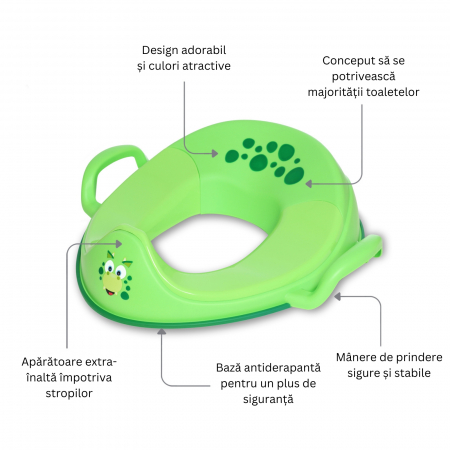 Reductor cu manere pentru toaleta, My Trainer Seat, Dino [3]