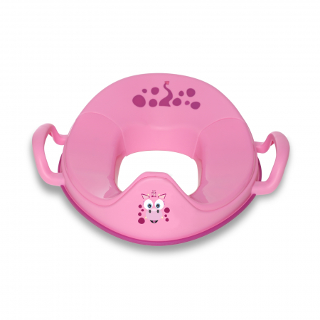 Camera copilului - Reductor cu manere pentru toaleta, My Trainer Seat, Dragon roz