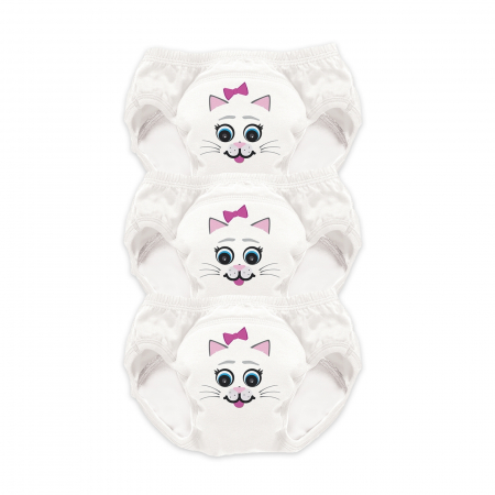 Diversificare si Ingrijire Bebe - Set de 3 chilotei de antrenament la olita My Little Training Pants, 2-3 ani, Pisica