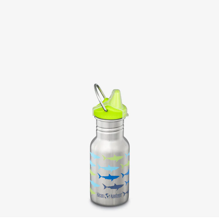 Diversificare si Ingrijire Bebe - Sticla din otel inoxidabil cu capac Sippy, Narrow, 355 ml, Klean Kanteen, Sharks