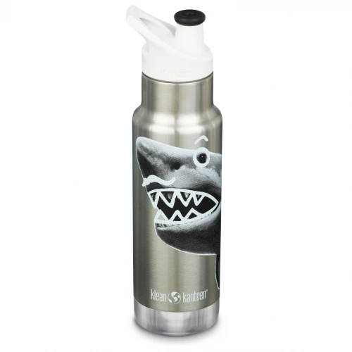 Diversificare si Ingrijire Bebe - Termos ingust cu capac Sport Kid Classic, 355 ml, Klean Kanteen, Mr Shark