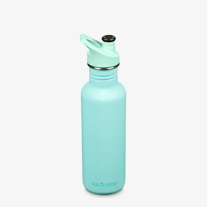 Diversificare si Ingrijire Bebe - Sticla Klean Kanteen cu capac sport, 800 ml, Pastel Turquoise