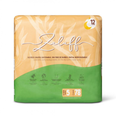 Scutece chilotel sustenabile - Zuluff chilotei  Mega Pack, Marimea 5, 13-18 kg, 78 buc