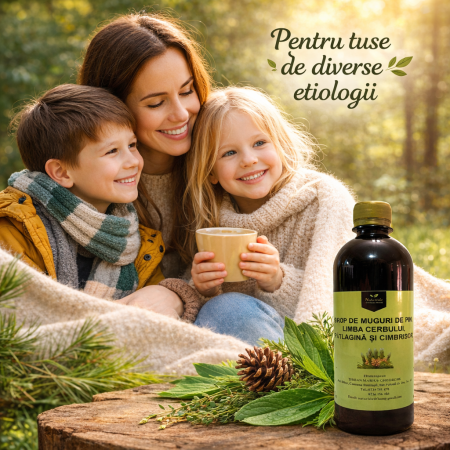 Tincturi si siropuri - Sirop de muguri de pin, limba cerbului, patlagina si cimbrisor