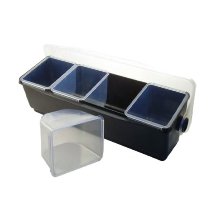 Dispenser garnituri THE BARS Deluxe Condiment Holder, 4 compartimente, negru [2]