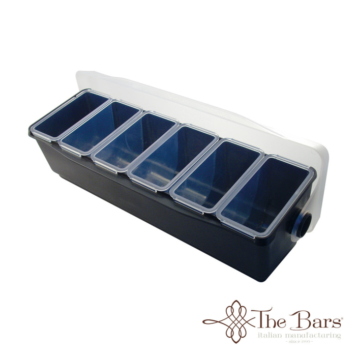 Dispenser garnituri THE BARS Deluxe Condiment Holder, 6 compartimente, negru [2]