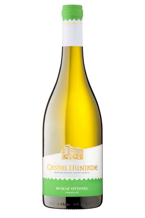 Vin alb demidulce Recas Castel Huniade Muscat Ottonel, 0.75L, Banat, Romania [2]