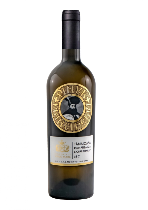 Vin alb sec Domeniile Vinju Mare Vinul Principelui Tamaioasa Romaneasca & Chardonnay, 0.75L, Mehedinti, Romania [2]