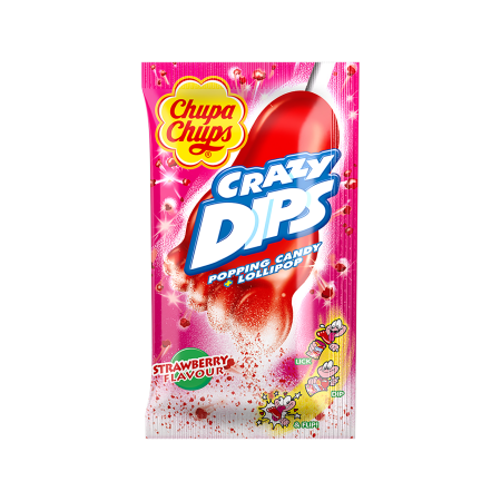 Bomboane si jeleuri - Acadea Chupa Chups Crazy Dips Capsuni 14g