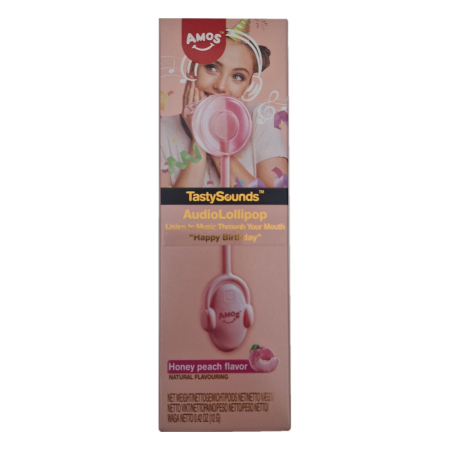 Bomboane si jeleuri - Acadea Amos AudioLollipop Honey Peach 12g