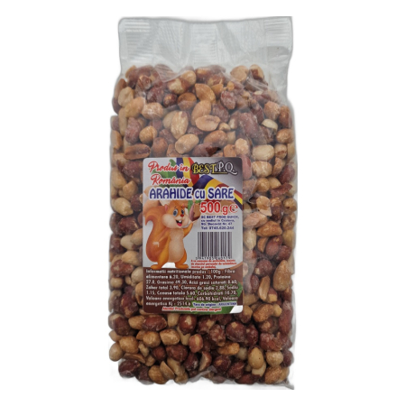Nuci, seminte si fructe uscate - Arahide cu sare Best P.Q. 500g, punga