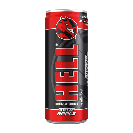 Energizante - Bautura energizanta Hell Energy Drink Apple Strong, doza 0.25L