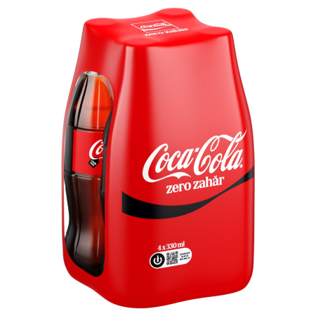 Bauturi carbogazoase - Bautura racoritoare carbogazoasa Coca-Cola Zero Zahar, sticla 0.33L