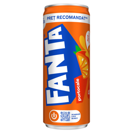 Bauturi carbogazoase - Bautura racoritoare carbogazoasa Fanta Portocale, doza 0.25L