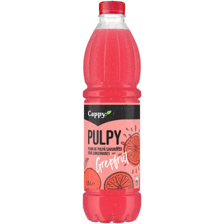 Bauturi necarbogazoase - Bautura racoritoare necarbogazoasa Cappy Pulpy Grapefruit, Pet 1.5L