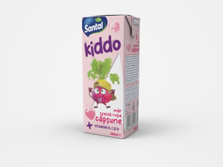 Bauturi necarbogazoase - Bautura racoritoare necarbogazoasa Santal Kiddo Capsuna Mar Sfecla, cutie 0.2L