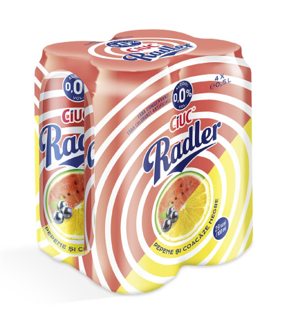 Bere cu suc si radler - Bere Ciuc Radler Coacaze Negre, doza 0.5L