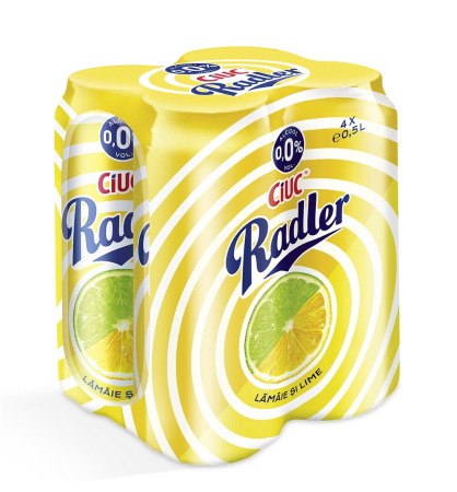 Bere cu suc si radler - Bere Ciuc Radler Lamaie 0%, doza 0.5L