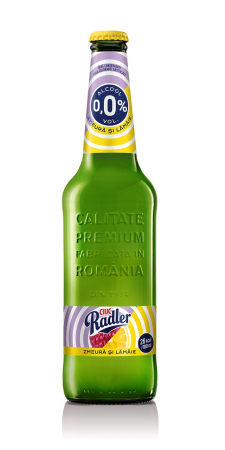Bere cu suc si radler - Bere Ciuc Radler Zmeura & Lamaie 0%, sticla 0.5L