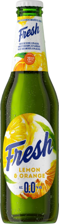 Bere cu suc si radler - Bere Fresh 0% Lamaie & Portocala, sticla 0.33L