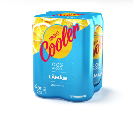 Bere cu suc si radler - Bere Ursus Cooler 0%, doza 0.5L